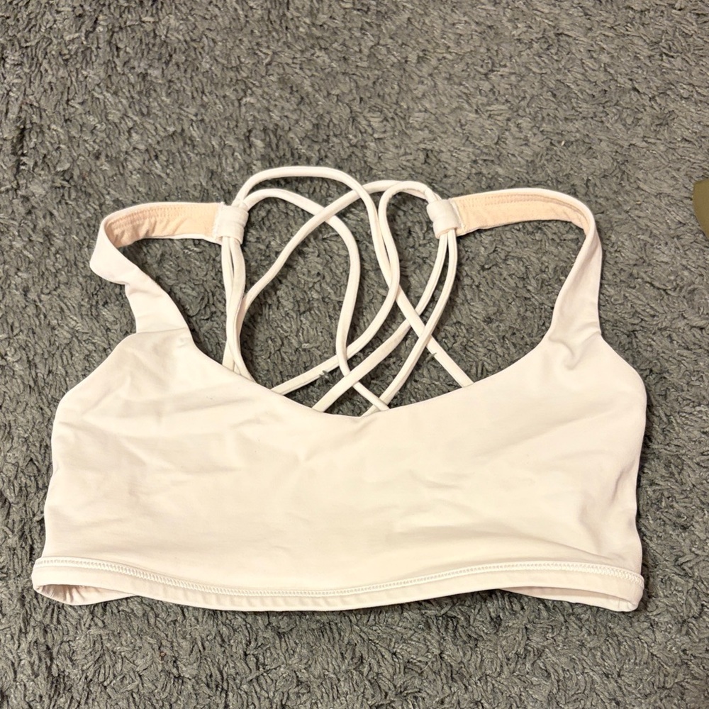 lululemon athletica Strappy Sports Bra in Pale Blush